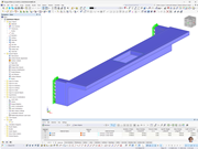 Modelo de una viga de acero para escalera mecánica, creada en un software de ingeniería