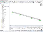 Modelo analítico de un puente marítimo pretensado, incluidas las barras de pretensado, creado con el software RFEM.