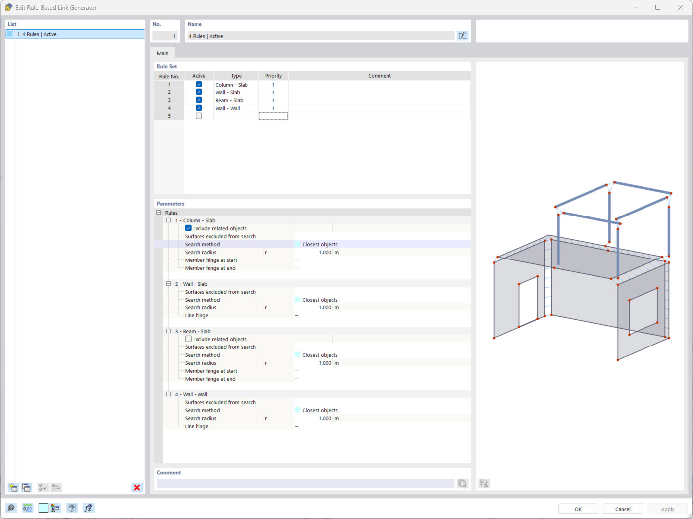 Vincluación semiautomática de objetos 3D no conectados importados mediante rígidos y acoplamientos rígidos