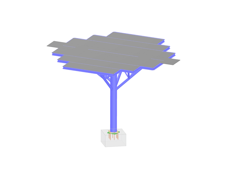 Árbol solar moderno de estructura de acero para la generación de energía renovable
