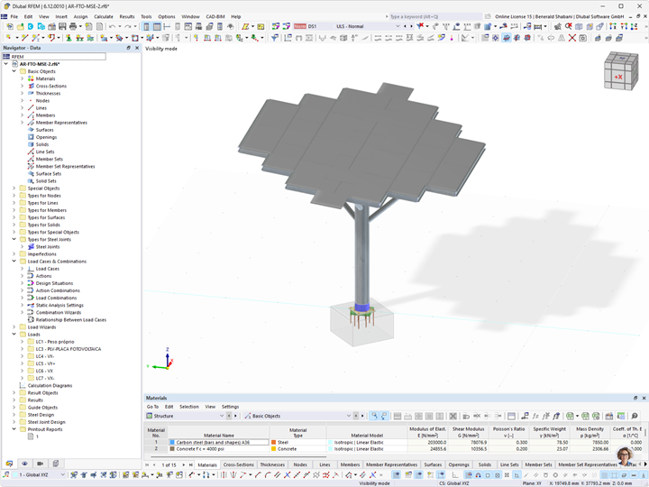 Modelo de RFEM de un moderno Árbol solar de MSE Engenharia