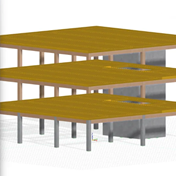 Paneles de madera contralaminada dispuestos en una configuración estructural para un diseño eficiente de madera maciza en Estados Unidos y Canadá.