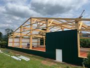 Construcción del pabellón de tenis del Bob-Club Fürth, estructura en fase de construcción