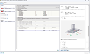 Resultados de RFEM del análisis de desnivel de cimentación con momentos estabilizadores y desestabilizadores y coeficiente de seguridad