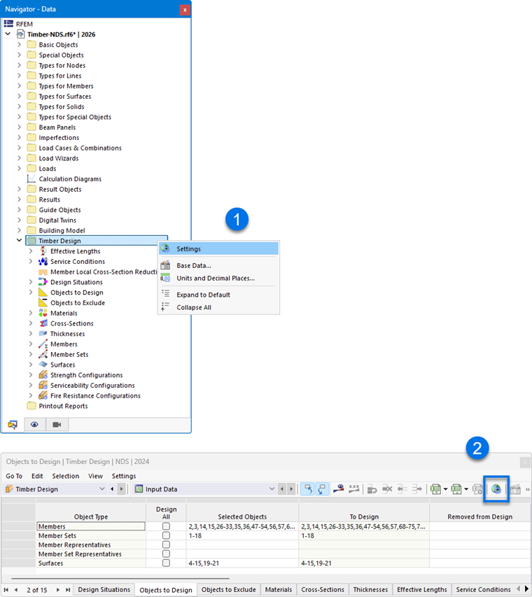 Abrir el diálogo «Configuración global»