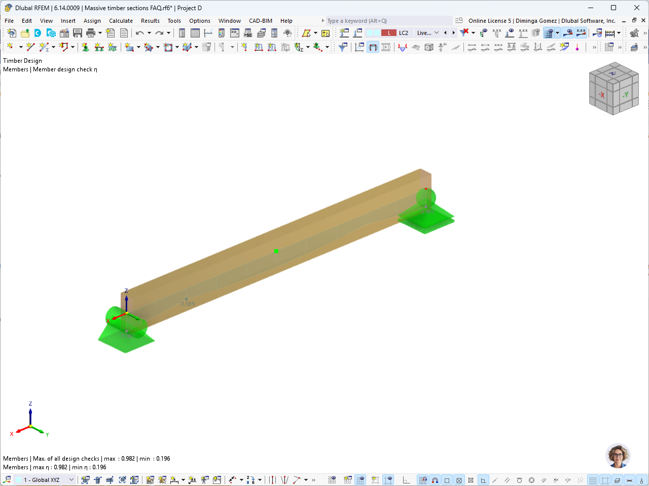 Modelo 006161 | AWC/NDS Dimensiones de sección admisibles para elementos de madera aserrada
