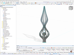 Estructura de acero en el modelo de RFEM, muestra los detalles estructurales de la obra de arte.