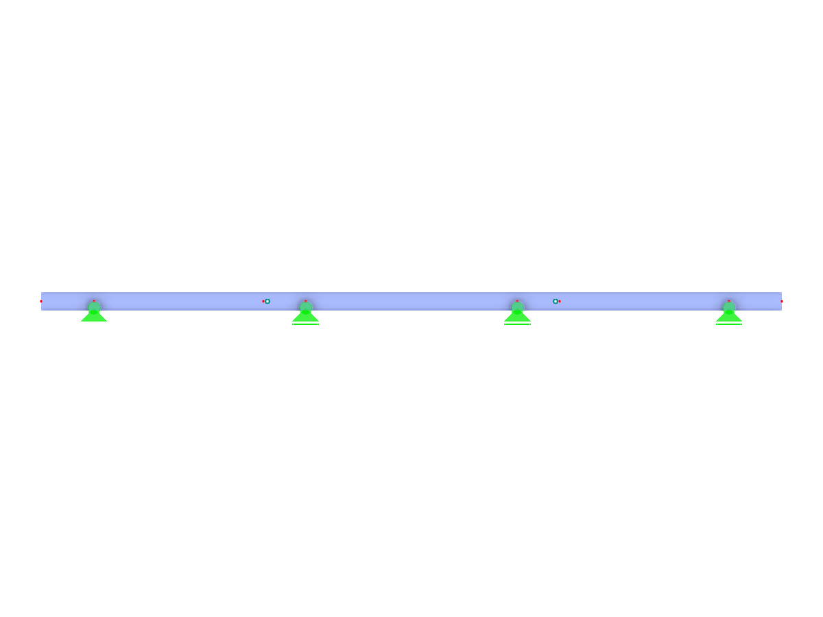Diagrama de una viga Gerber con articulaciones en vanos impares y extremos en voladizo, que muestras características de diseño estructural.