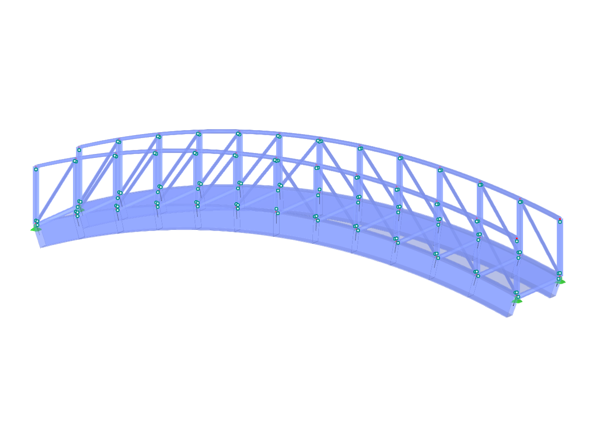 Un puente en celosía con una plataforma que muestra un diseño curvado que demuestra los principios de ingeniería estructural.