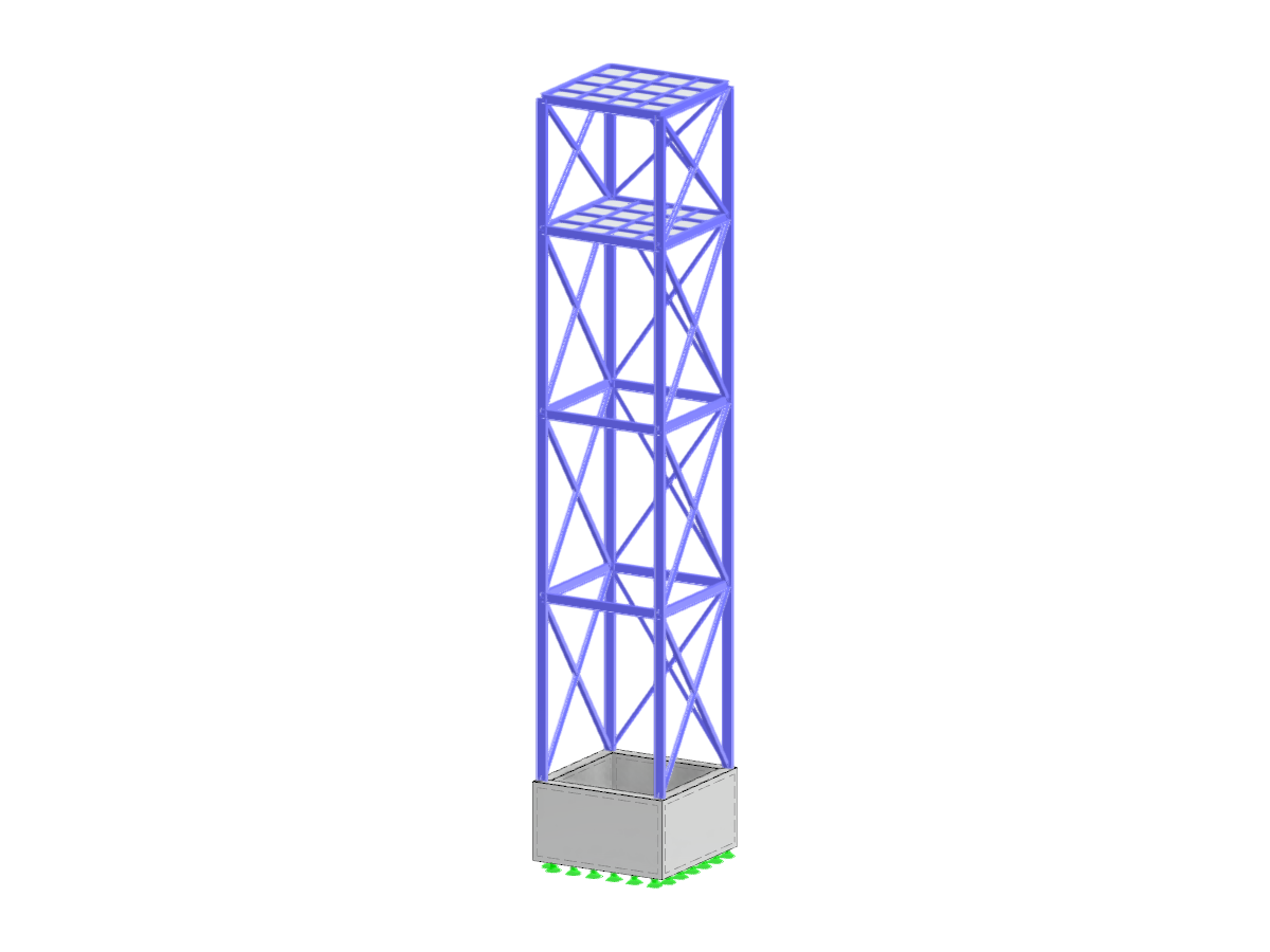 Ilustración de un hueco de ascensor que incluye los detalles técnicos de la sala de máquinas en un contexto de ingeniería estructural.