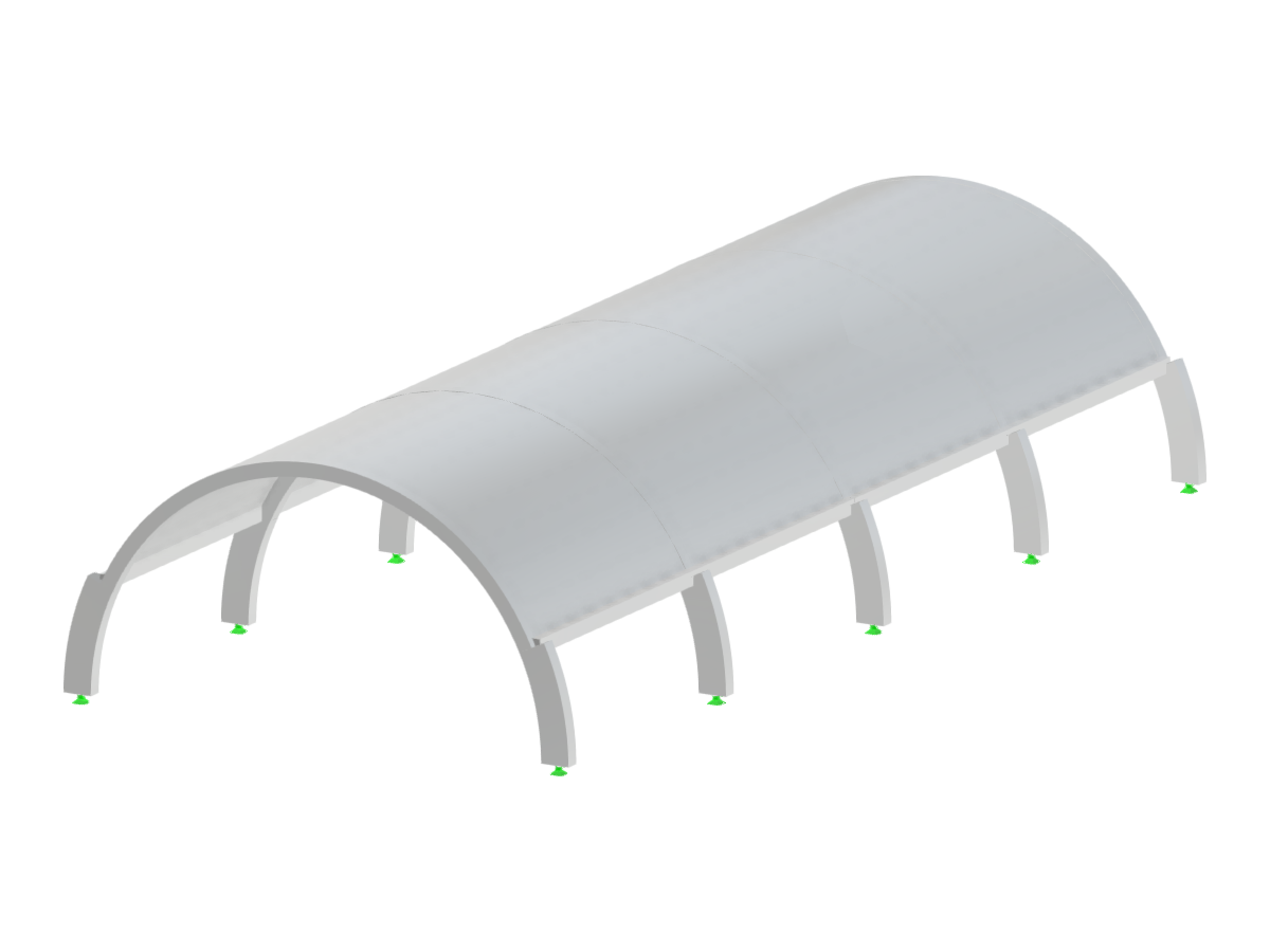 Hormigón plataforma de techo mostrando resultados de análisis estructural en software de ingeniería.
