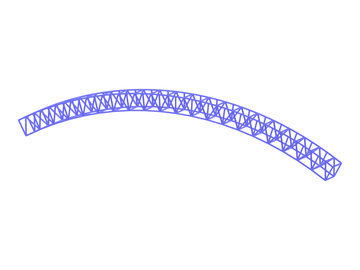 Estructura de celosía rectangular modelada en 3D, adecuada para aplicaciones del software RSTAB.