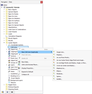 Establecer línea CAD gráficamente mediante el menú contextual