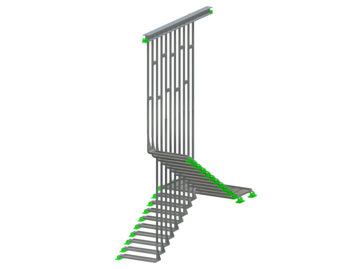 Modelo B de escaleras para penthouse de la torre nido Schuylkill