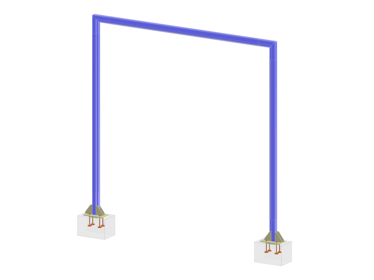 Modelo 006295 | Pórtico de acero con sección RSECTION (tubo + 1 refuerzo)