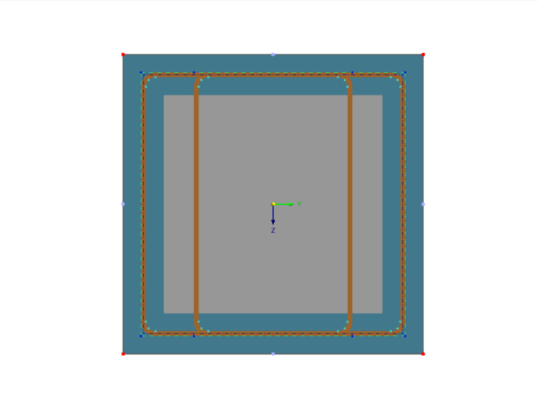 Sección rectangular con estribo interior: un ETWS a lo largo del estribo exterior