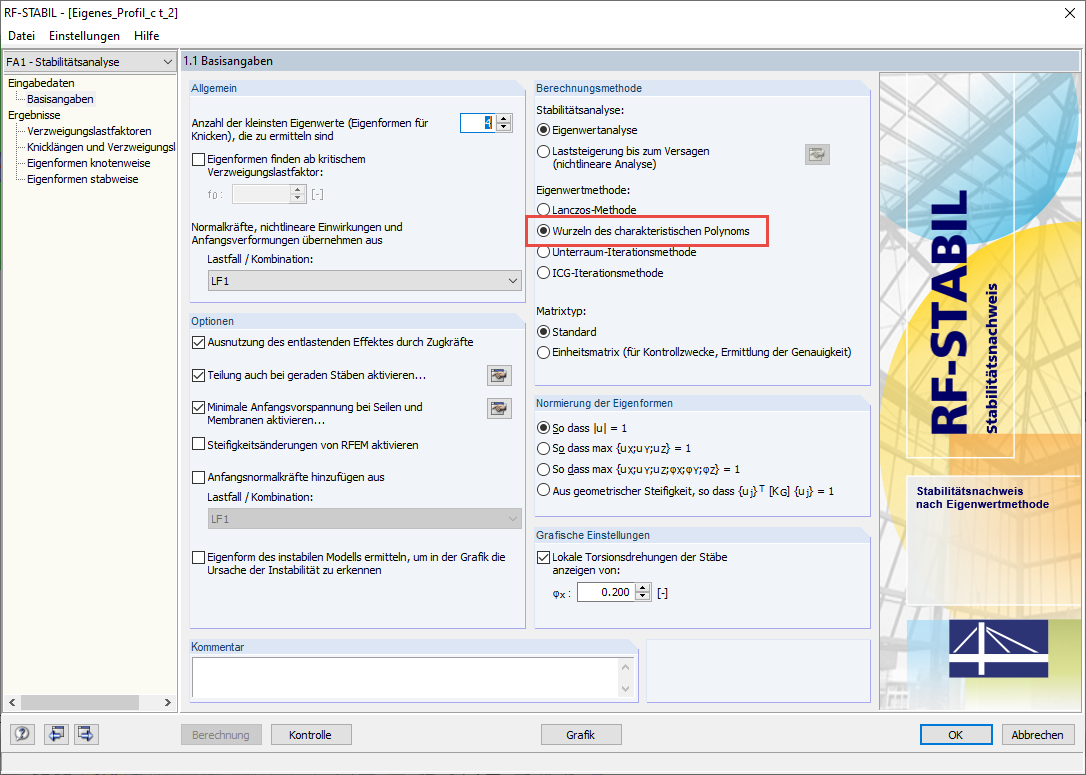 Solvereinstellung in RF-STABIL
