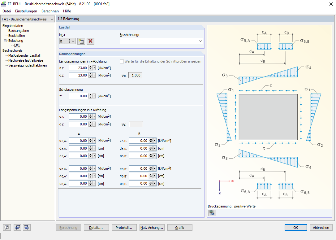 FE-BEUL, Randspannungen