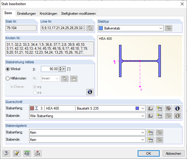 Neues Stützenprofil