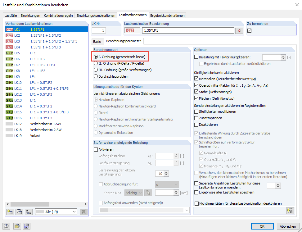 Berechnung nach Theorie I. Ordnung