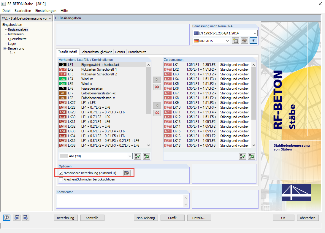 Nichtlineare Betonbemessung