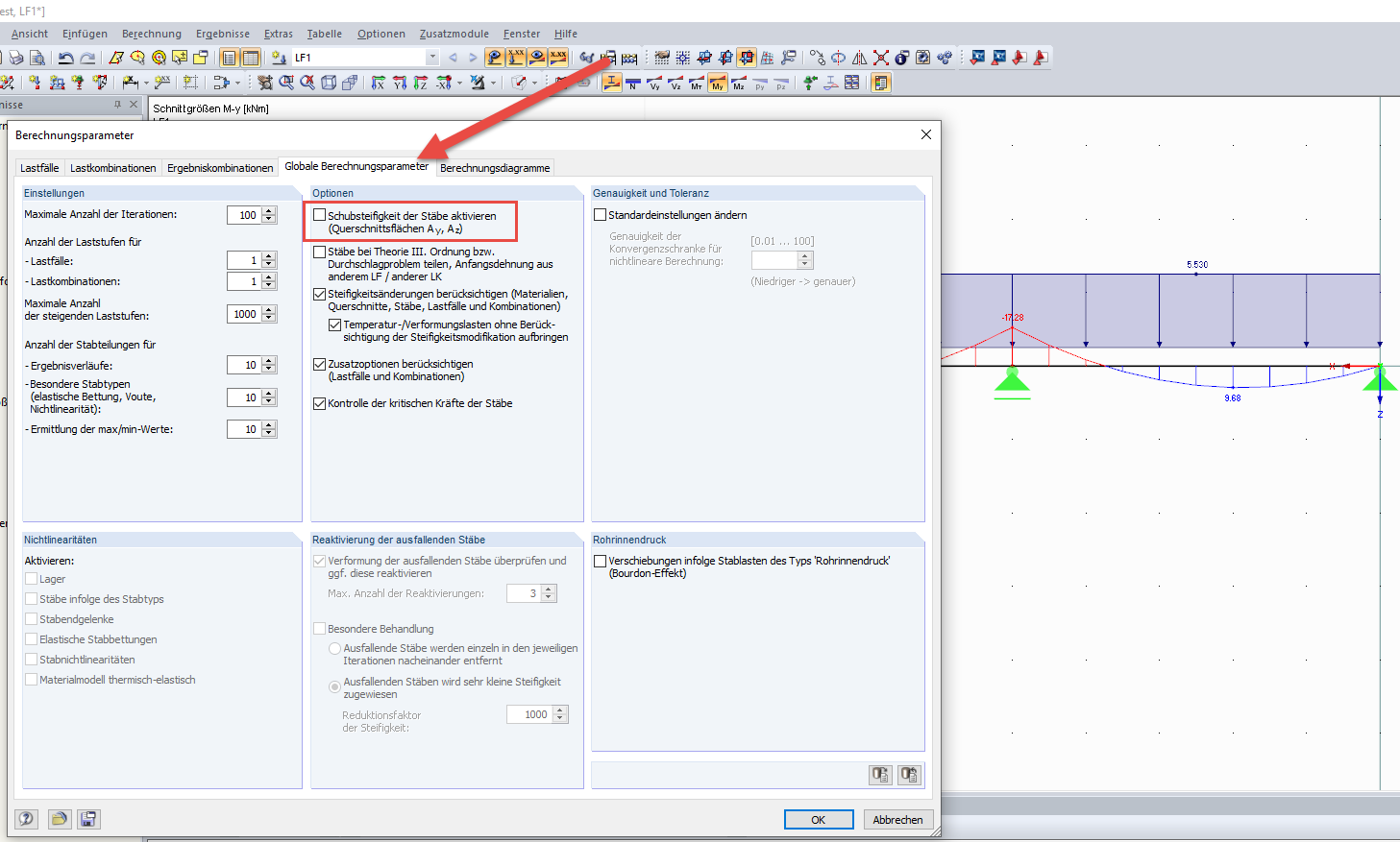Schubsteifigkeit in RSTAB 8