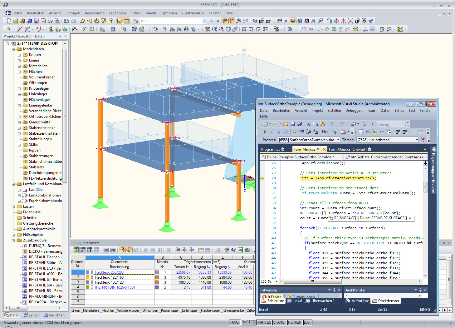 Code de programme dans Visual Studio