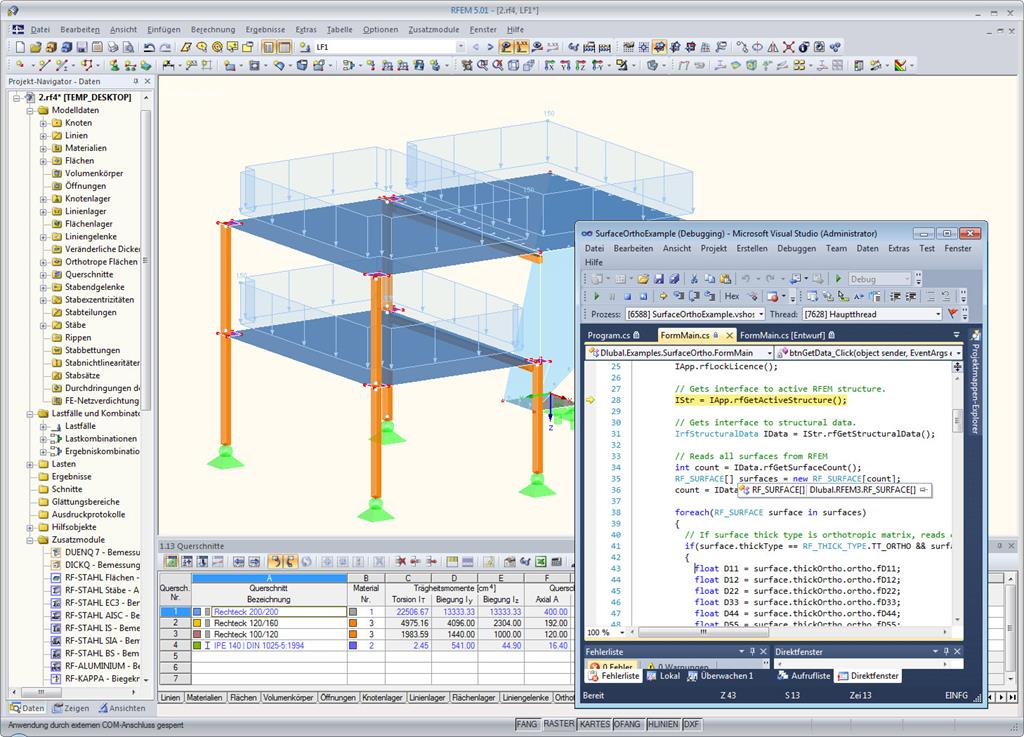 Code de programme dans Visual Studio