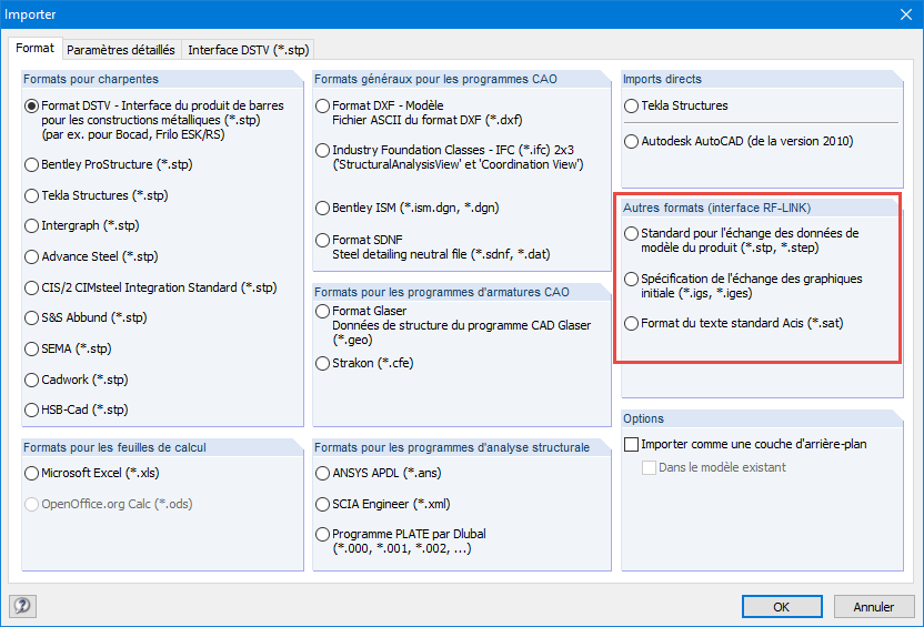 Formats pour RF-LINK