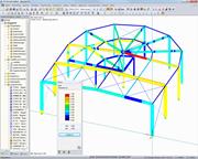 Bemessungsergebnisse von RF-/STAHL IS im 3D-Rendering
