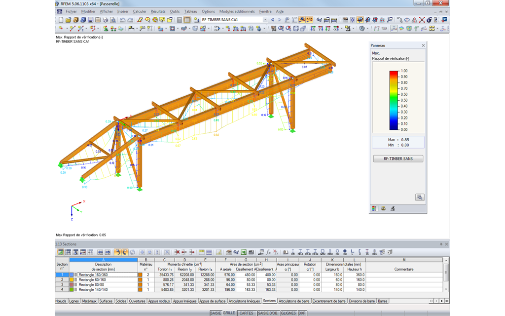 Résultats de calcul de RF-/TIMBER SANS en rendu 3D