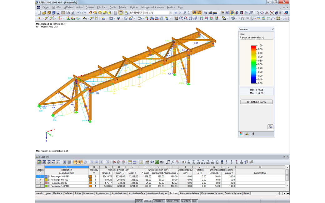 Résultats de calcul de RF-/TIMBER SANS en rendu 3D