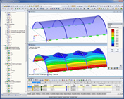 Structure légères avant et après recherche de forme dans RFEM