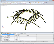 Déformations de la toiture du stade (17 791 barres)