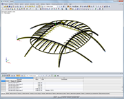 Déformations de la toiture du stade (17 791 barres)