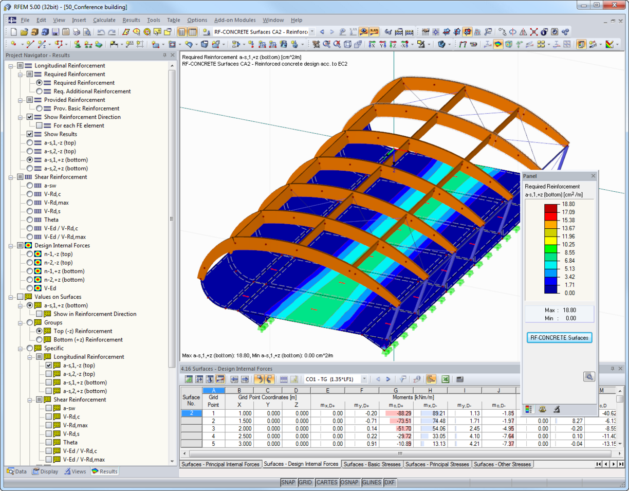 Armatures requises selon l'Eurocode 2 dans RFEM