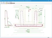 Bewehrungsplan - Schnitt Köchermitte, Blickrichtung in x