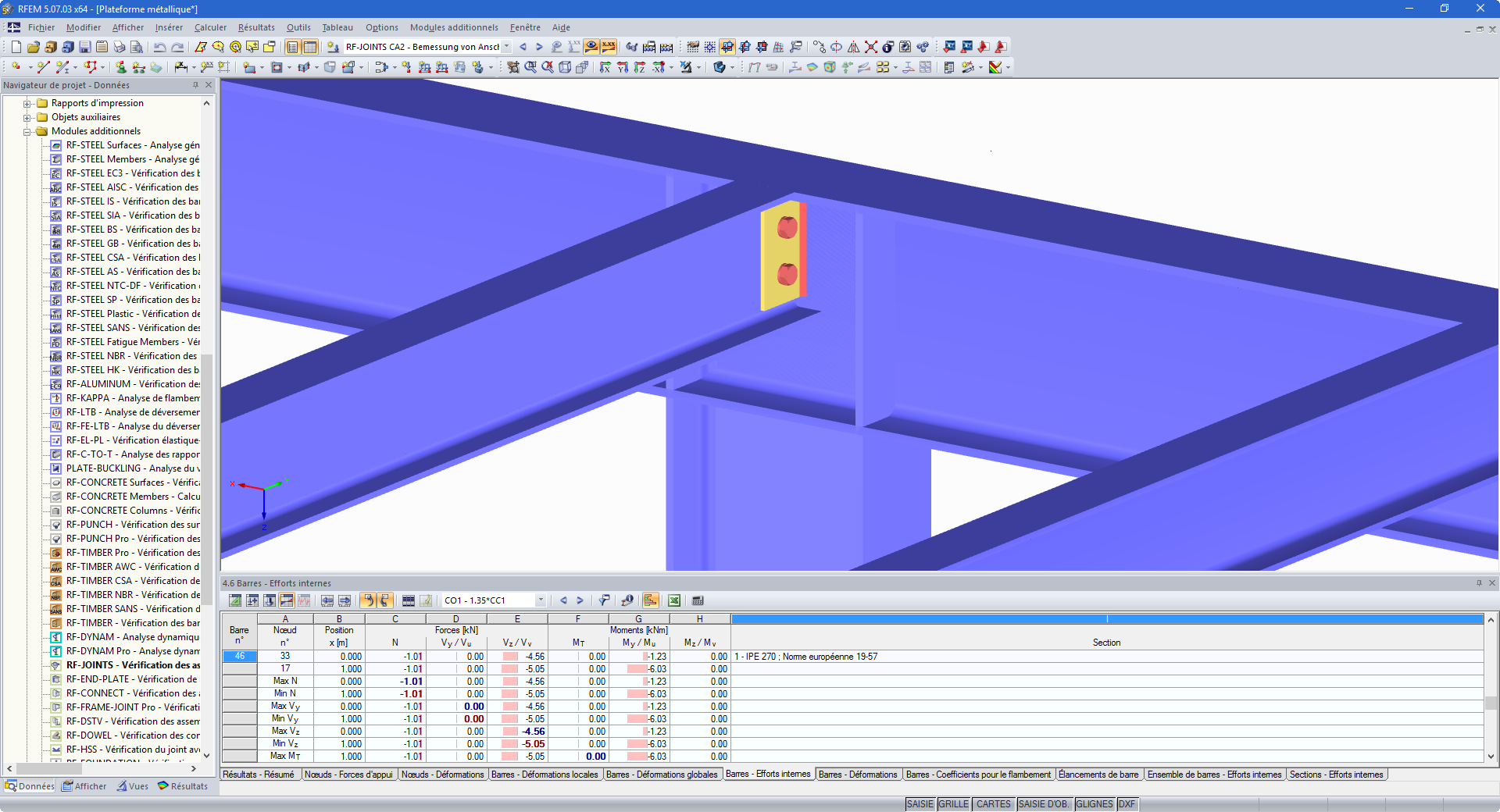 Visualisierung eines Fahnenblech-Anschlusses in RFEM