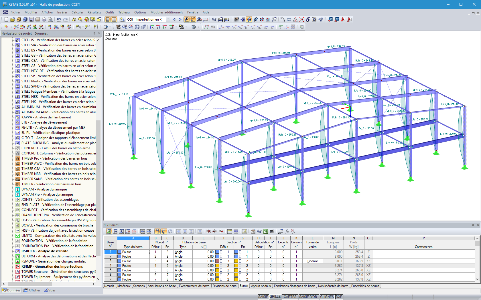 Grafik der generierten Ersatzimperfektionen in RSTAB
