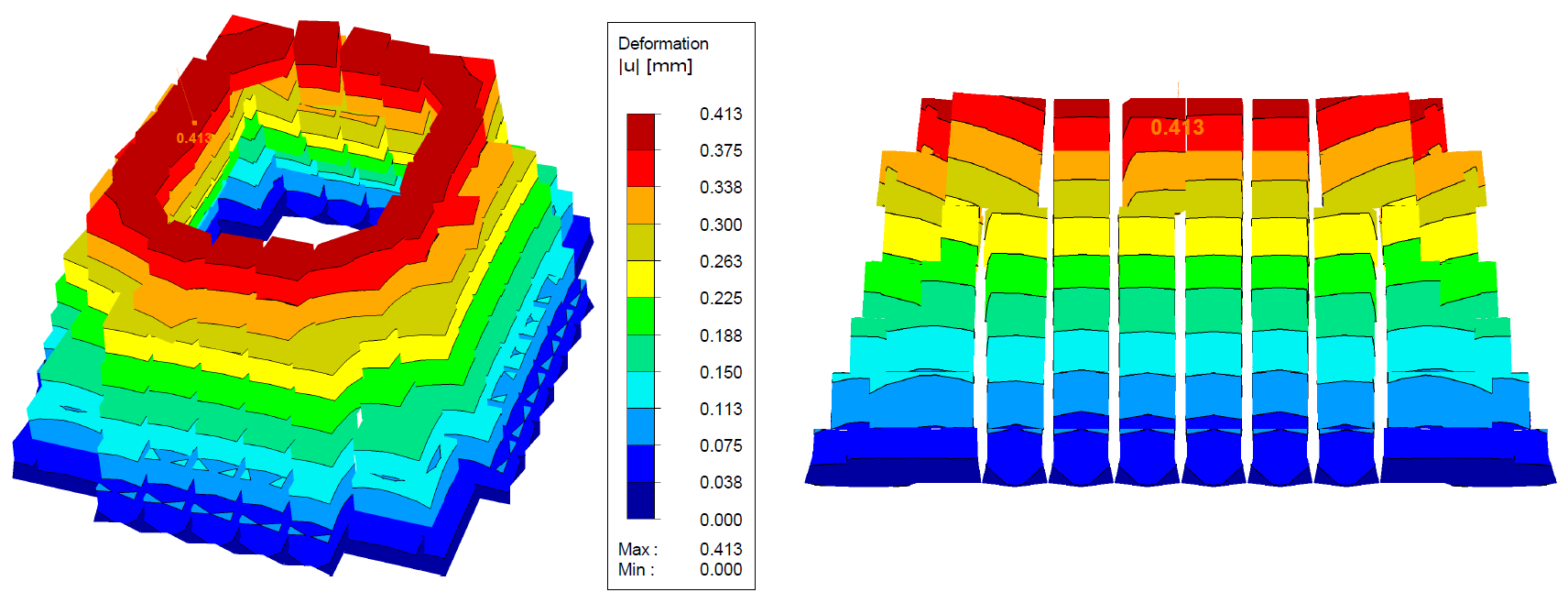 Vervormungsnachweis des Turms aus Steinblöcken in RFEM