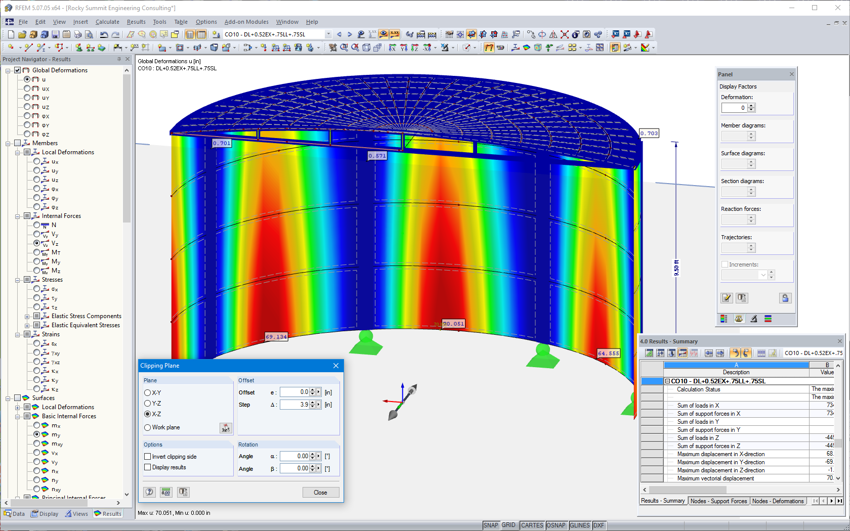Déformations dans la vue extérieure à l'aide du plan de coupe