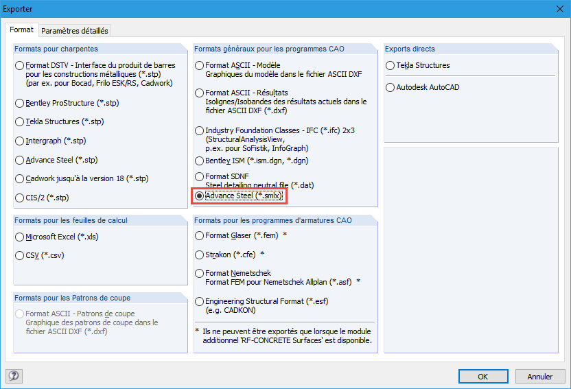 Datenaustausch mit Advance Steel über *.smlx-Dateien