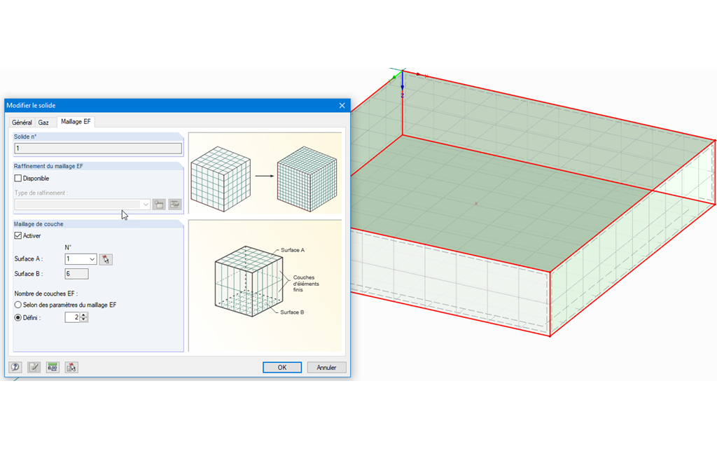 Définition du maillage EF d'un solide gazeux