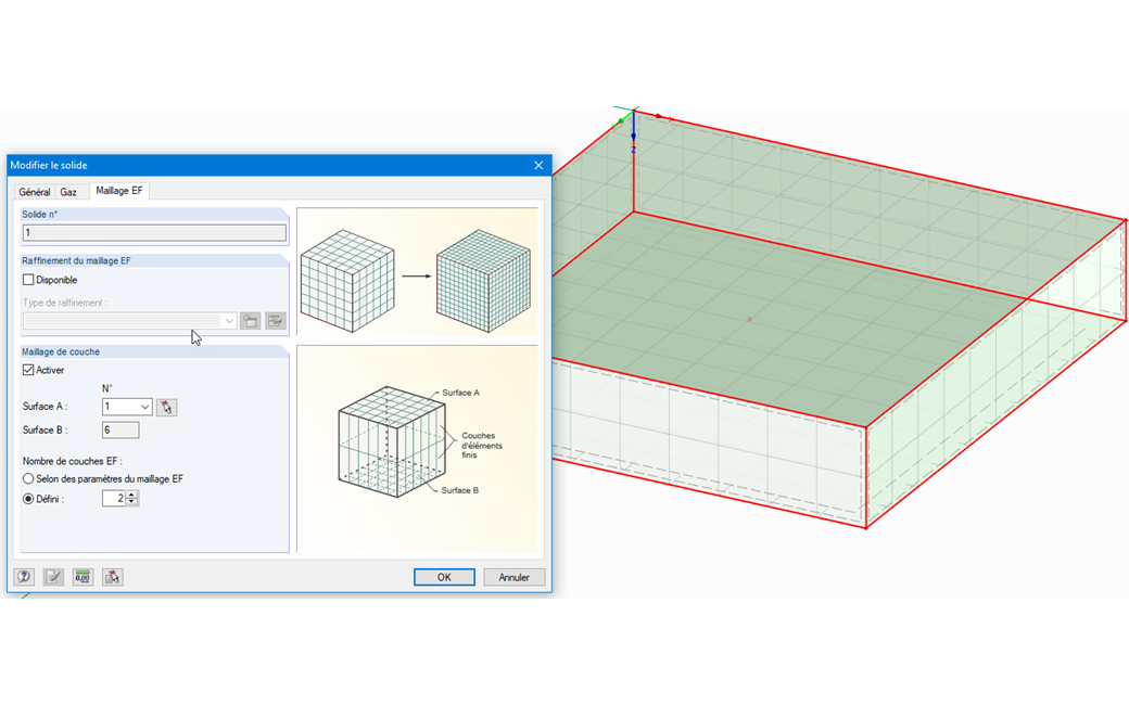 Définition du maillage EF d'un solide gazeux