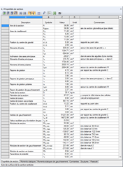 Querschnittswerte-Programm DUENQ | Ergebnistabelle "Querschnittswerte"