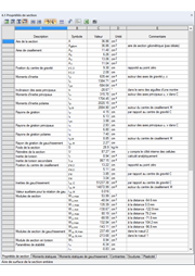 Querschnittswerte-Programm DUENQ | Ergebnistabelle "Querschnittswerte"