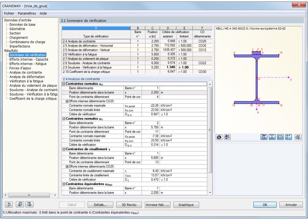 2.1 Sommaire des vérifications