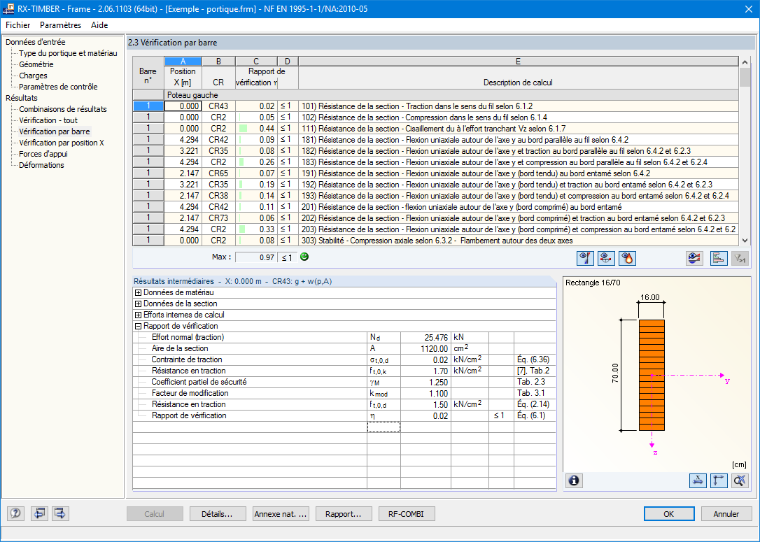 Maske 2.3 Nachweise - Stabweise