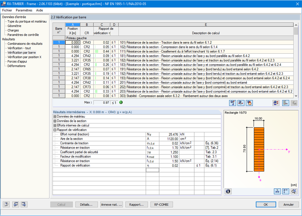 Maske 2.3 Nachweise - Stabweise