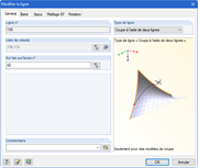 Zerlegung einer Membranfläche mit Hilfe des Linientyps "Schnitt mittels zwei Linien"